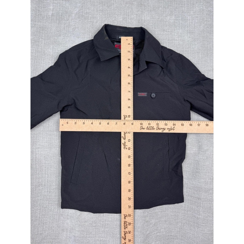 FUBU Windbreaker Jacket Mens S Black Button Front Lined Hip Hop Streetwear - Picture 2 of 4